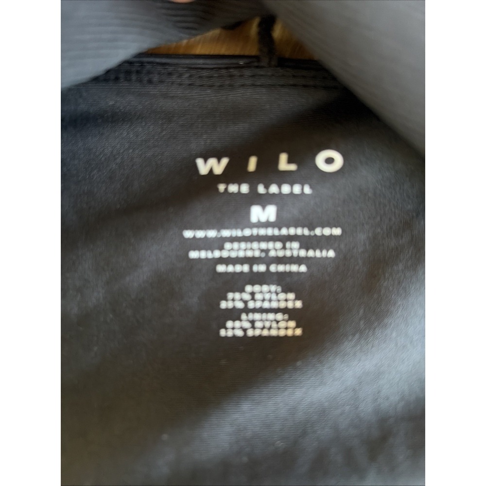 Wilo The Label Rib Wrap V Neck One Piece Swimsuit Black Size Medium NWT - Picture 3 of 6
